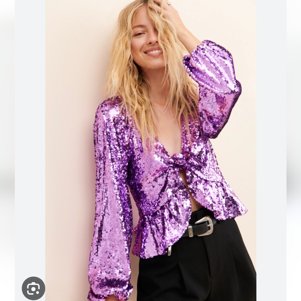 For Love & Lemons Madeline Sequin Top